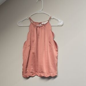 Pink Sleeveless Scalloped Top